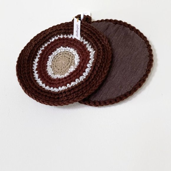 Round Pot Holders, Crochet Pot Holders, Kitchen Decor, Crochet Housewarming Gift - Picture 2 of 8